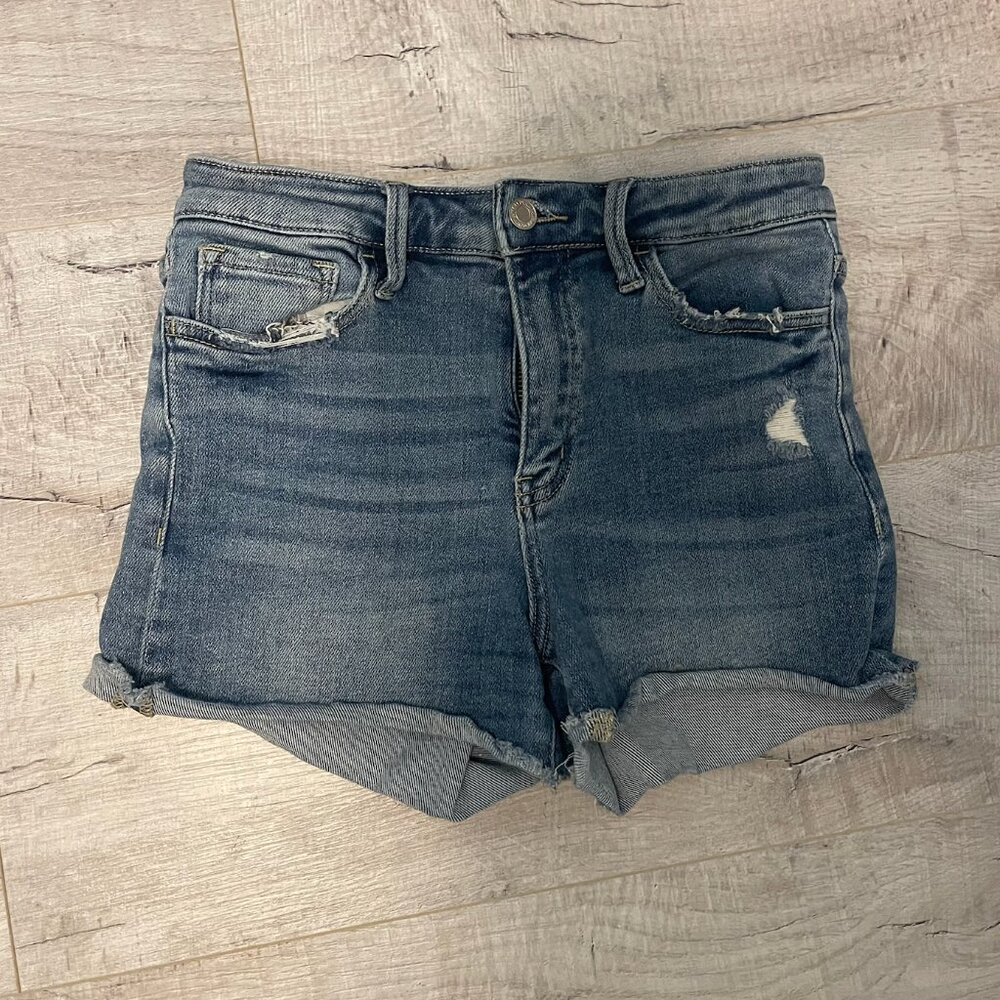 Vervet Distressed Medium Wash Denim Shorts